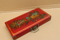 復古首飾盒仿古收納盒古香古色木盒花鳥圖案禮品包裝盒