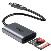 Fairikabe USB 4.0 Card Reader 128GB USBC Micro SD Memory Card Reader Compatible With Thunderbolt 3 For TF SD SDXC SDHC UHS-II