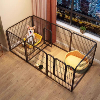 【狗籠】狗圍欄家用室內寵物圍欄籠子靠墻柵欄自由組合帶廁所中大型犬圍欄