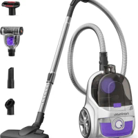 Upgraded Canister Vacuum Cleaner 1200W Bagless Vacuum Cleaner 3.7Qt Large Capacity Auto Cord Rewind Double HEPA Filter