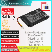 CameronSino Battery for Garmin DriveSmart 5 DriveSmart 55 DriveSmart 65 fits Garmin 361-00056-08 GPS, Navigator battery 750mAh