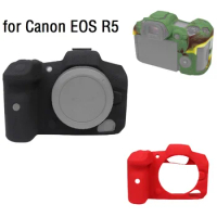 for Canon EOS R6 Camera Cover Litchi Texture Silicone Camera Case for Canon R6 High Grade Non-slip Camera Cover 3 Colors