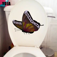YOJA 20.2X16.1CM Dark Butterfly Cartoon Childern Bedroom Decoration Wall Sticker Creative WC Toilet Decal T1-2132