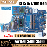 LA-F115P สำหรับเมนบอร์ดโน้ตบุ๊ก Dell 3490 3590 CPU i3 i5 6/7/8th Gen 216- 0889004   ทดสอบแล้ว เมนบอร
