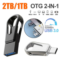TYPE C USB Flash Drive OTG 2 IN 1 USB Stick 3.0 128GB ไดรฟ์ปากกา2TB 1TB กันน้ำ Pendrive Memory Disk สำหรับ  15 Pro Max