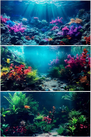 3 Pack Aquarium Background 36x18 inches Polyester Aquarium Background Cloth Fish Tank Background Und