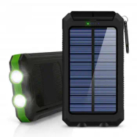 Solar 80000mAh Power Bank Outdoor Waterproof Spare Battery External Dual USB Powerbank Portable Charging With LED Flashlight