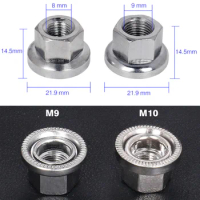 2PCS Cycle Hub Nuts High Quality For Fixed Gear Bike Front Rear Hub Fixing M9/M10 Fastening Cap Double Nuts Protect The Frame