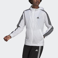 Adidas W 3S WB [H10243] 女 連帽外套 風衣 亞洲尺寸 運動 訓練 慢跑 防撕裂 秋季 穿搭 白黑