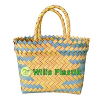 Tas Anyaman Plastik Hampers Lurik Mini (XS) Souvenir Keranjang Wanita Parcel Hantaran Belanja Pasar