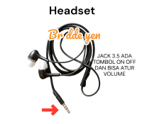 Headset for Samsung Colokan Jack 3.5 MM . Handset Jek Bulat 3.5MM + Tombol Volume On Off . Handsfree