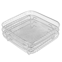 8 Inch Air Fryer Rack for Instant Vortex Air Fryer,for Philips,for COSORI Air Fryer,Square Three Stackable Dehydrator Racks