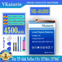 YKaiserin 4500mAh Battery For TP-link Neffos C9A TP706A TP706C NBL-40A2920 NEW Mobile Phone Battery Batteries + Free Tools