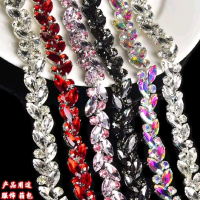 Rhinestone Decal Glass Motif Mata Kuda Aksesoris Payet Rangkai Jahit Kristal Berkilau untuk Gaun Pes