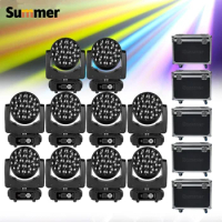 0 Tax 10Pcs LED Beam+Wash Big Bees Eyes 19x40W RGBW Zoom Moving Head Lighting With 5 Flycases DJ Disco Stage Effect Equipment