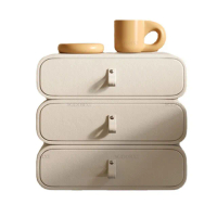 【WELAI】簡約奶油風小型實木床頭櫃儲物櫃-黑白色(床頭櫃 邊櫃 儲物櫃 抽屜櫃)