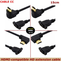 4K*2K 60Hz HDMI-compatible With Screw Male to Female 90 Degree 2.0V Extension Cable, for HD TV LCD Laptop PS3 Projector