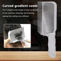 Professional Barber Clipper Hair Cutting Comb Men Adjustable Curved Blending Flat Top Hair Clipper Fade Brush Salon Styling Tool