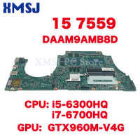 For DELL Inspiron 15 7559 Laptop Motherboard DAAM9AMB8D0 With i5-6300HQ i7-6700HQ CPU GTX960M-V4G GPU Notebook Mainboard