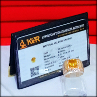 Cincin Batu Natural Yellow Sphene + Memo