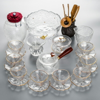 日式耐熱玻璃功夫茶具茶道家用簡約泡茶壺現代透明茶杯子套裝