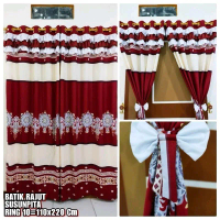 Paket Hemat 2 Pcs Dan 4 Pcs Gorden Susun Pita Motif Best Seller Uk 110 × 220 Cm Bahan Katun Disperse