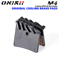 ONIRII Bike Heat Dissipating Brake Pads Metal Resin Hybrid Pad for M4 Oil Disc Brake 4 Piston Hydraulic Caliper for MTB Bicycle