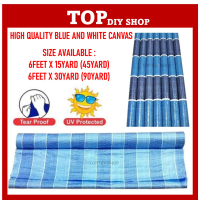 Blue White Canvas Roll PE Tarpaulin Canvas / Kanvas Plastik Biru Putih  6FT X 45FT / 6FT X 90FT