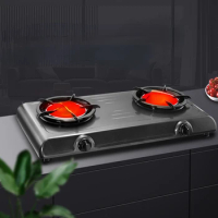 Gas Stove Double Burner Raging Fire Stove Infrared Gas Stove Desktop Liquefied Gas Natural Gas Old-Fashioned Home Stove