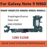 Good 512G 128GB Motherboard Logic Board For Samsung Galaxy Note 9 N960F N960F/DS N960U Unlocked Clean IMEI Knox 0*0