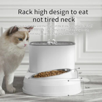 Hot selling large capacity automatic cat food dispenser, drinking bowl, pet supplies, dry wet separation, dog food container