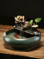 新中式招財流水擺件陶瓷小型桌面客廳茶桌辦公室裝飾品循環水景觀