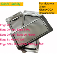 10Pcs/Lot Front Outer Glass + OCA For Motorola Moto Edge 20 Pro S Pro S30 2021 Touch Screen Panel Edge 20 Fusion Lite Glass