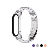 小米手環6/5通用 V型三珠金屬錶帶 小米手環4及3也能用