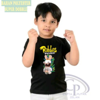 kaos anak rabbids kaos anak usia 1 samapai 15 tahun kaos atasan anak Hitam