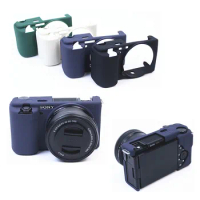 ZVE10 Soft Silicone Armor Skin Case Anti-skid Texture Design Camera Bag Body Cover for Sony ZV-E10 Mirrorless Cameras
