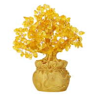 【黃水晶搖錢樹 招財樹】聚財 補運 補財庫 納財 迎財 金銀財寶 生意興隆(財源滾滾 開店創業 送禮自用 擺飾)