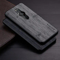 Case for Sony Xperia Pro-1 XZ4 XZ3 funda bamboo wood pattern Leather phone cover Luxury coque for Sony Xperia Pro-1 case capa