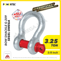 "POWERTEC Bow Shackle Omega G209 3.25 Ton - 5/8""  Segel Screw Pin"
