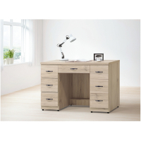AS DESIGN雅司家具-歐內斯特橡木色4尺多抽屜書桌(連環鎖)-121x60x82cm