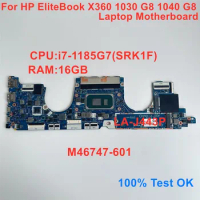 LA-J443P For HP EliteBook X360 1030 G8 1040 G8 Laptop Motherboard With i7-1185G7 i5-1135G7 CPU Mainboard M46747-601 100% Test OK