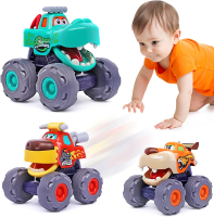 Car Toys for 1 Year Old Boy Gifts Pull Back Monster Truck Toy Cars for Toddlers 1-3 1 2 3 One Year O