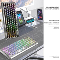 K82 Wireless Mechanical Keyboard Bluetooth PC High Transparent Full Key Hot-Swappable Keyboard RGB Three-Mode Keyboard