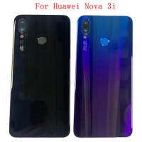 Original Battery Cover Rear Door Case Housing For Huawei Nova 3i Back Cover with Fingerprint Flex Cable Logo Repair Parts