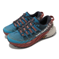 【MERRELL】越野跑鞋 Agility Peak 4 GTX 女鞋 藍 棕 防水 運動鞋 戶外 Vibram(ML067540)