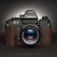 Design For Canon NEW F1 Old F1 Camera Handmade Genuine Leather Camera case Half Cover Bag