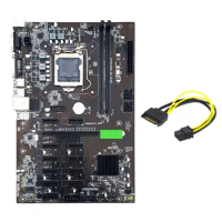 B250 BTC Mining Motherboard with SATA 15Pin to 6Pin Cable 12XGraphics Card Slot LGA 1151 DDR4 USB3.0 for BTC Miner