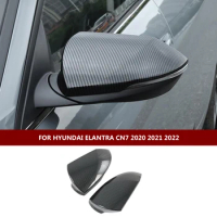 For Hyundai Elantra CN7 2020 2021 Car Accessories ABS Door Side Mirror Cover Trim Rear View Cap Overlay Molding Garnish