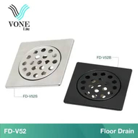 VONE Floor Drain Saringan Got Kamar Mandi Lantai Stainless Black ( VONE LITE ) FD-V52S