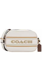 Coach Coach Mini Jamie Camera Bag With Coach Stripe - White